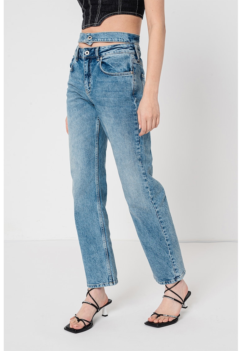 Прави дънки с отвор на талията KARL LAGERFELD JEANS