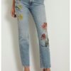 Прави флорални дънки GUESS JEANS