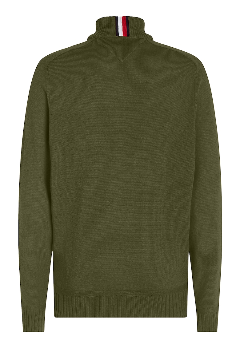 Пуловер от вълна с къс цип Tommy Hilfiger