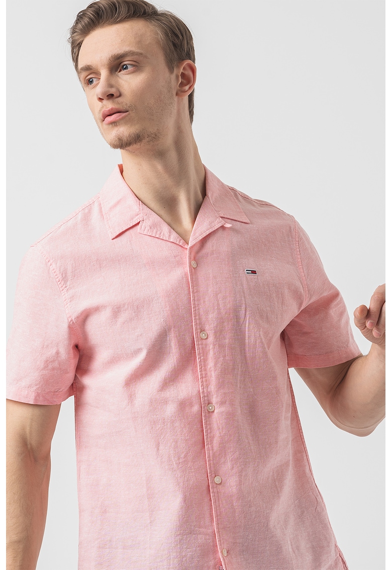 Риза от органичен памук и лен Tommy Jeans