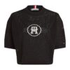 Скъсен мрежест топ с лого Tommy Hilfiger