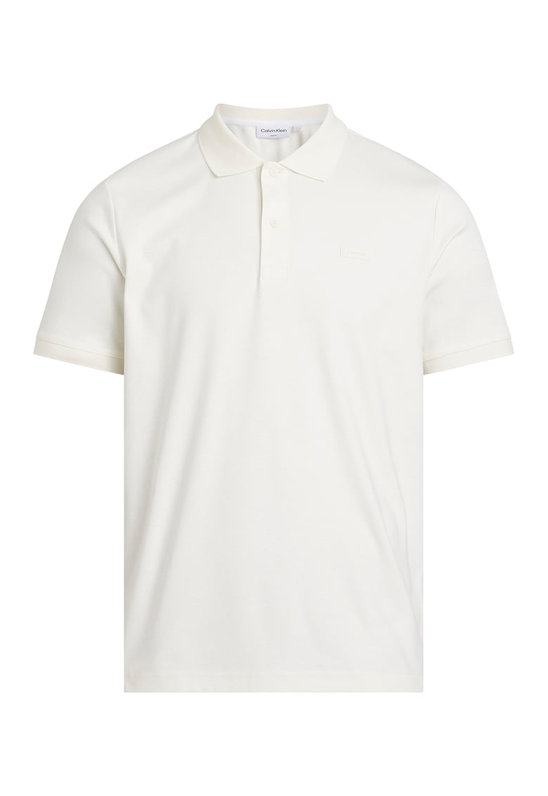 Слим тениска с яка и лого CALVIN KLEIN