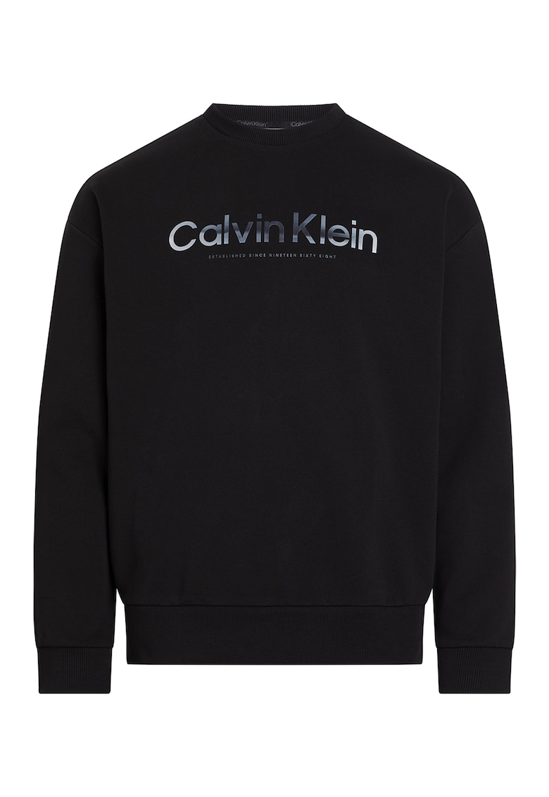 Суитшърт от органичен памук с овално деколте CALVIN KLEIN
