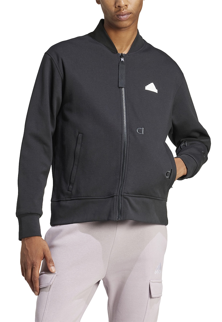 Суитшърт с цип и лого adidas Sportswear