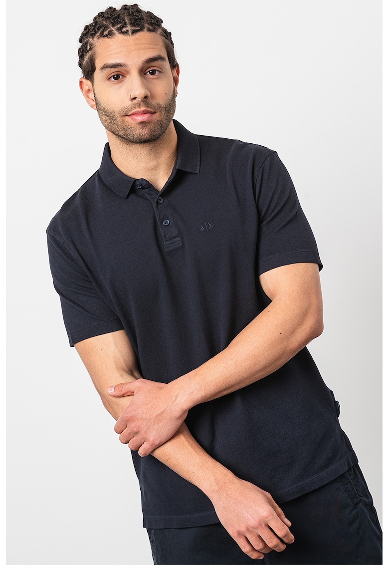 Тениска от пике с яка ARMANI EXCHANGE