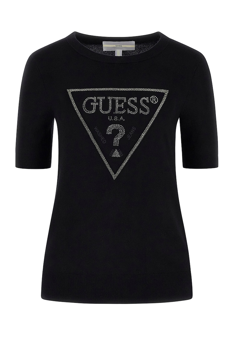 Тениска с декоративни камъни GUESS JEANS