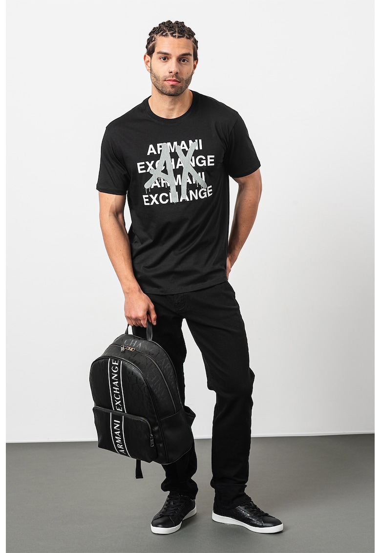 Тениска с лого отпред ARMANI EXCHANGE