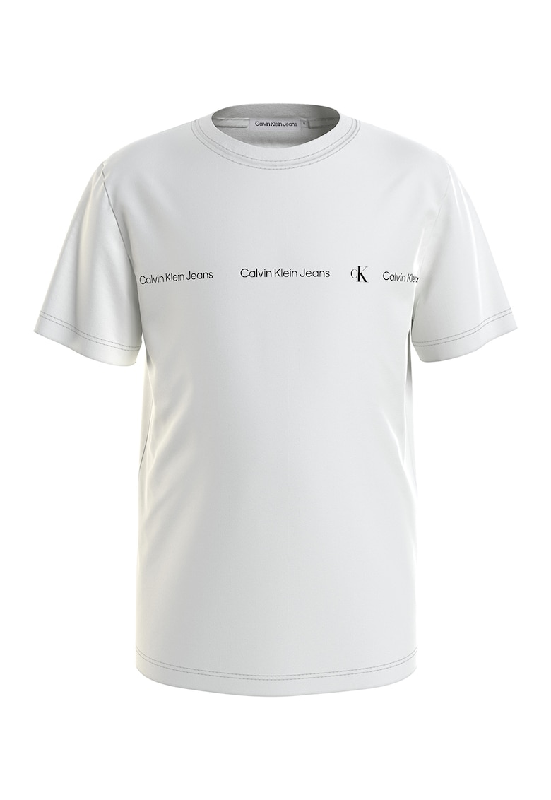 Тениска с овално деколте и лого CALVIN KLEIN