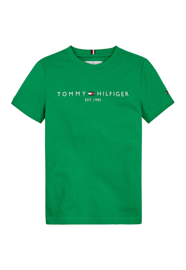 Тениска с овално деколте и лого Tommy Hilfiger
