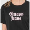 Тениска с паднали ръкави и бродирано лого GUESS JEANS