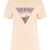 Тениска с принт и декоративни камъни GUESS JEANS