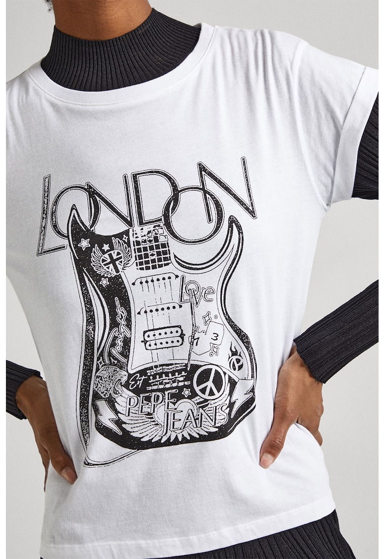 Тениска с фигурална щампа Pepe Jeans London