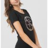 Тениска слим с лого от декоративни камъни GUESS JEANS