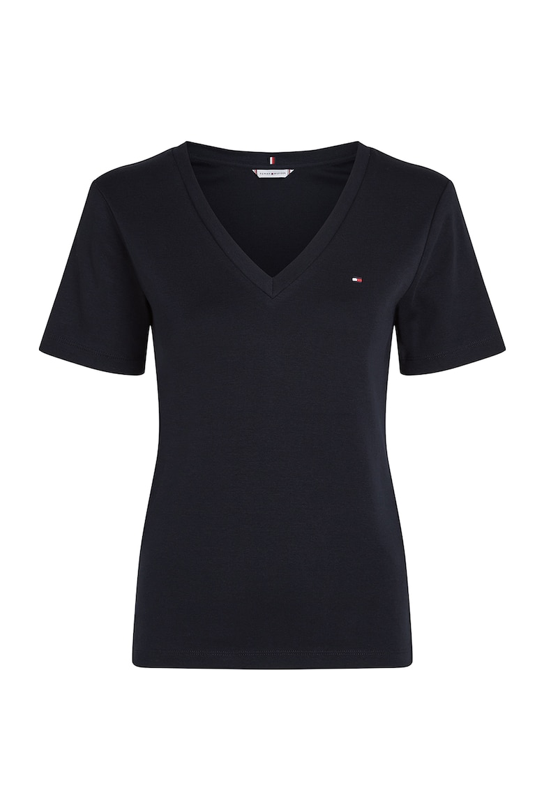 Тениска слим с шпиц Tommy Hilfiger