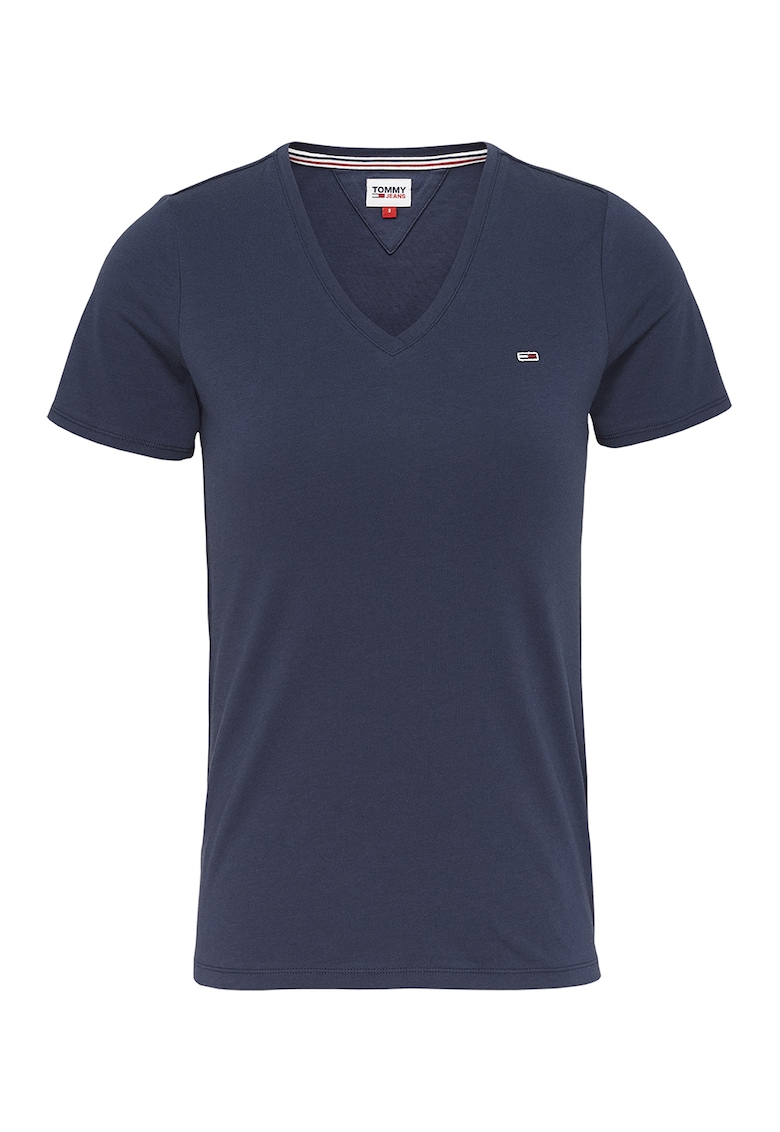 Тениска слим с шпиц Tommy Jeans