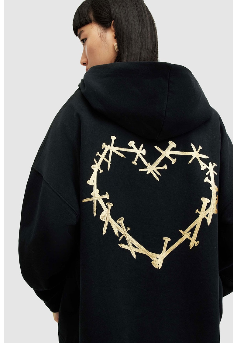 Уголемено худи с щампа AllSaints