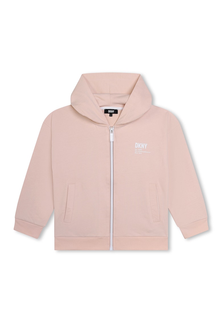 Худи с цип и лого DKNY