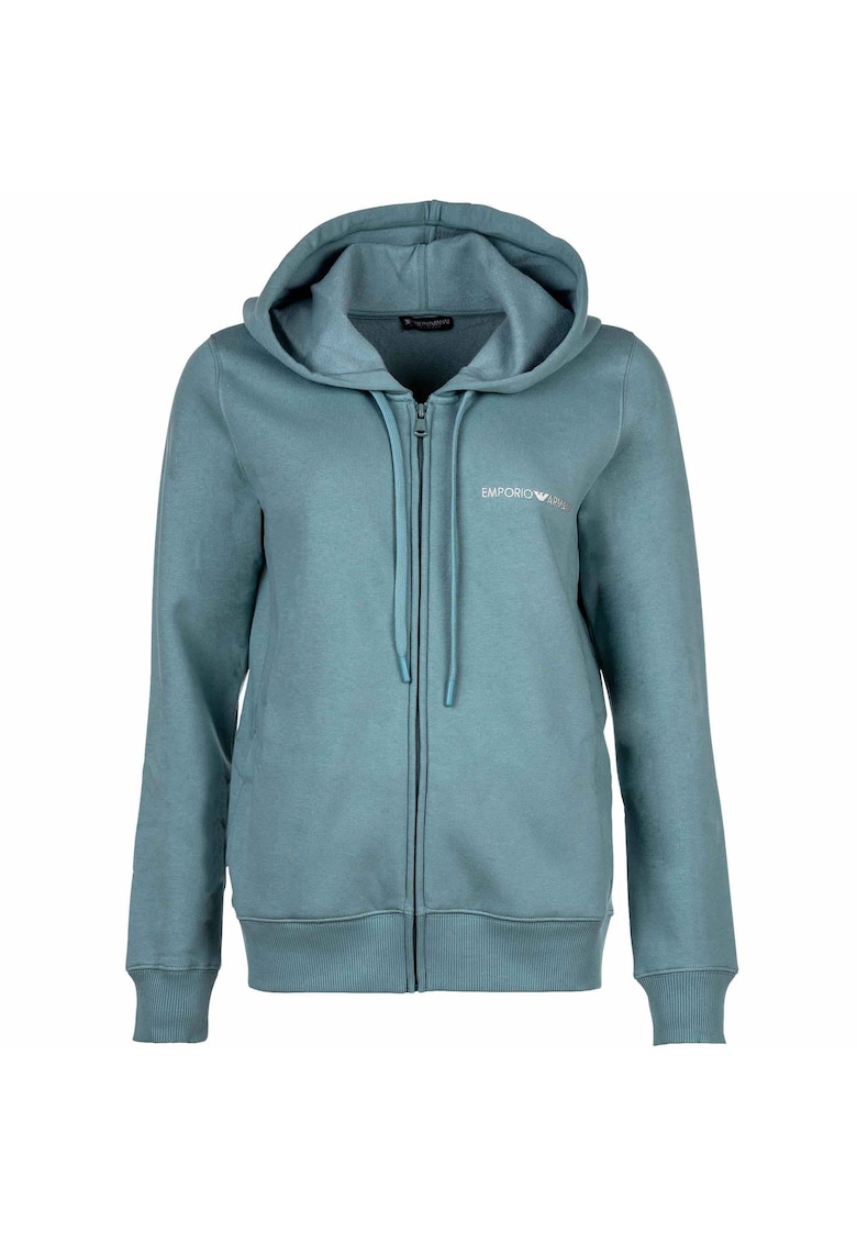 Худи с цип и лого Emporio Armani