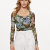 Guess Блуза W4GP24 KBAH2 Зелен Slim Fit за Жени цена