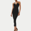 MICHAEL Michael Kors Лятна рокля MS4822X33D Черен Slim Fit за Жени цена