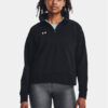 Under Armour Суитшърт Ua Rival Fleece Hz 1379492-001 Черен Loose Fit за Жени цена