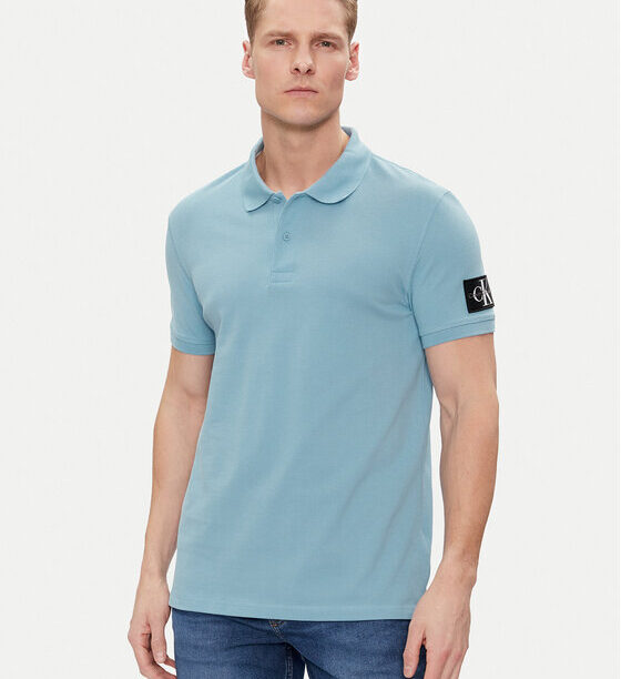 Calvin Klein Jeans Тениска с яка и копчета J30J323394 Син Regular Fit за Мъже цена