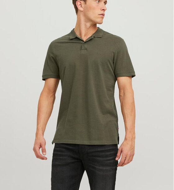 Jack&Jones Тениска с яка и копчета Basic 12136516 Зелен Slim Fit за Мъже цена