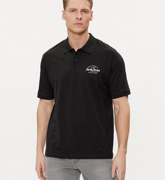 Jack&Jones Тениска с яка и копчета Forest 12248621 Черен Standard Fit за Мъже цена