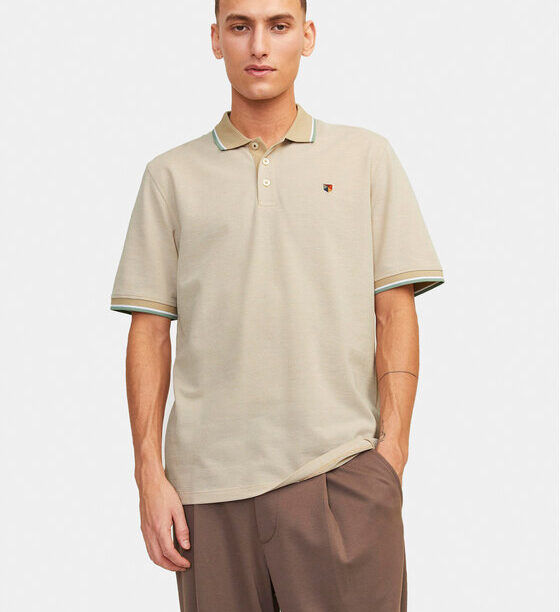 Jack&Jones Тениска с яка и копчета Bluwin 12169064 Бежов Regular Fit за Мъже цена