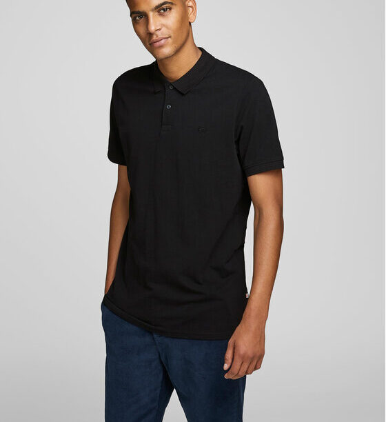 Jack&Jones Тениска с яка и копчета Basic 12136516 Черен Slim Fit за Мъже цена