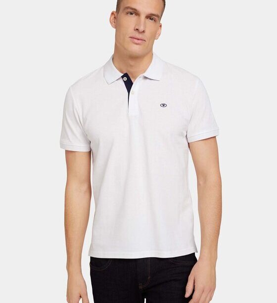 Tom Tailor Тениска с яка и копчета 1027713 Бял Regular Fit за Мъже цена
