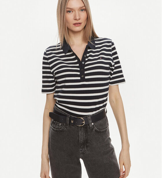 Тениска с яка и копчета Tommy Hilfiger за Жени цена