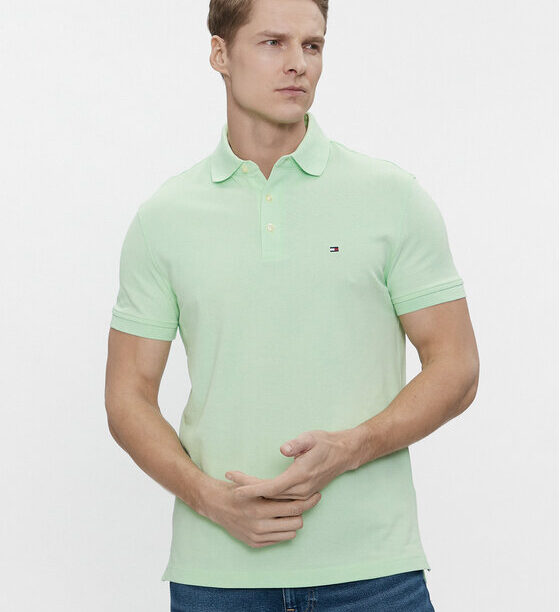 Tommy Hilfiger Тениска с яка и копчета 1985 MW0MW17771 Зелен Slim Fit за Мъже цена