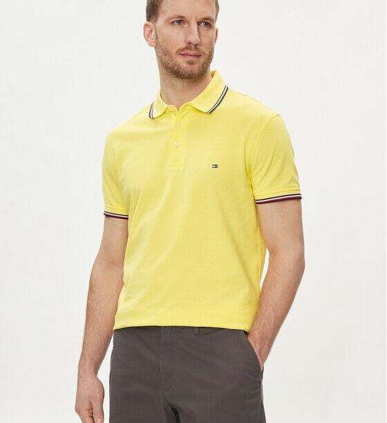 Tommy Hilfiger Тениска с яка и копчета 1985 MW0MW30750 Жълт Slim Fit за Мъже цена