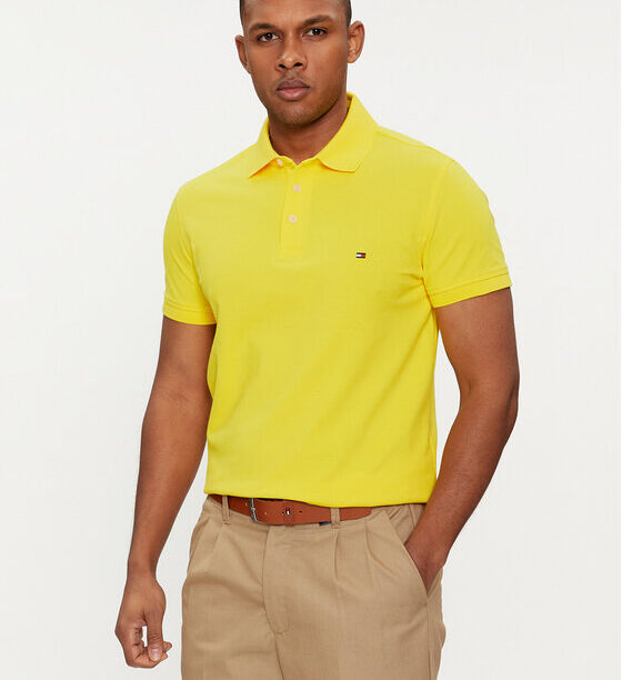 Tommy Hilfiger Тениска с яка и копчета 1985 MW0MW17771 Жълт Slim Fit за Мъже цена