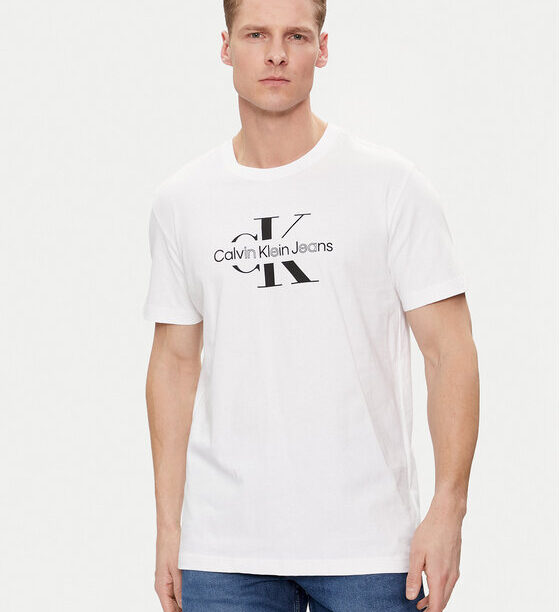 Calvin Klein Jeans Тишърт Distrupted J30J325190 Бял Regular Fit за Мъже цена