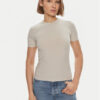 Calvin Klein Тишърт K20K206553 Бежов Slim Fit за Жени цена