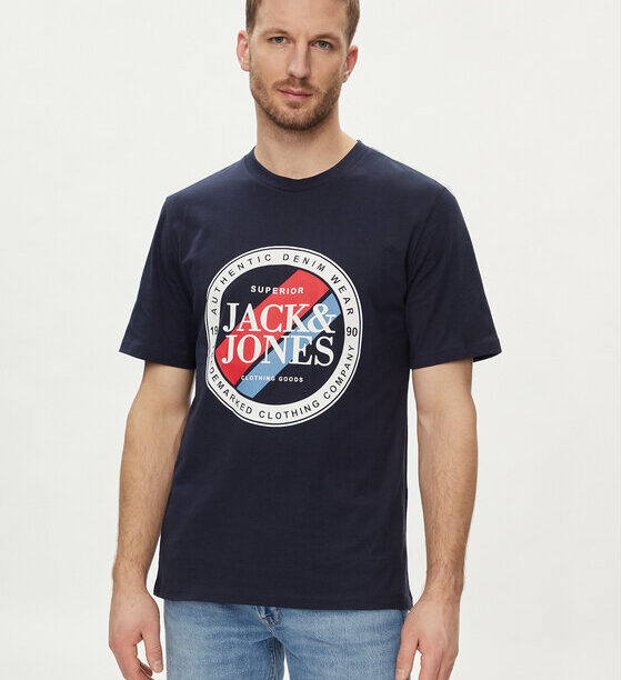 Jack&Jones Тишърт Loof 12248624 Тъмносин Standard Fit за Мъже цена
