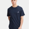 Solid Тишърт Ilias 21108139 Тъмносин Regular Fit за Мъже цена