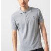 U.S. Polo Assn - Памучна тениска по тялото с яка US Polo Assn