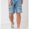 Дънкови бермуди с протрити зони KARL LAGERFELD JEANS