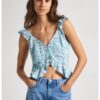 Къс топ с дипли Pepe Jeans London