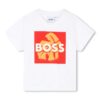 Памучна тениска с лого и щампа BOSS Kidswear