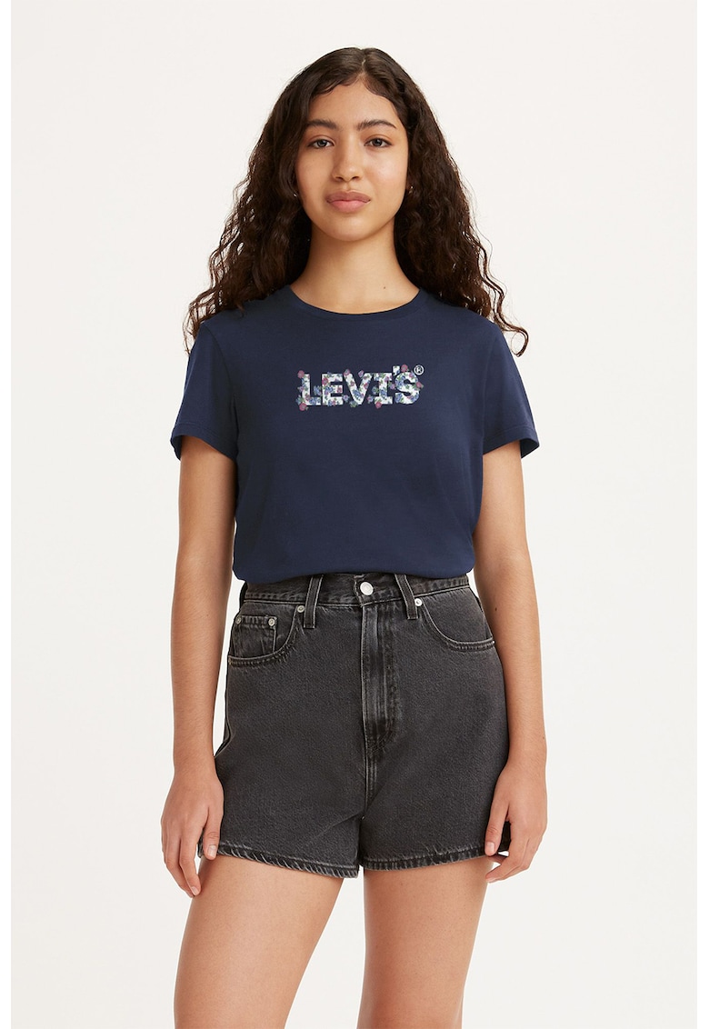 Памучна тениска с овално деколте Levis