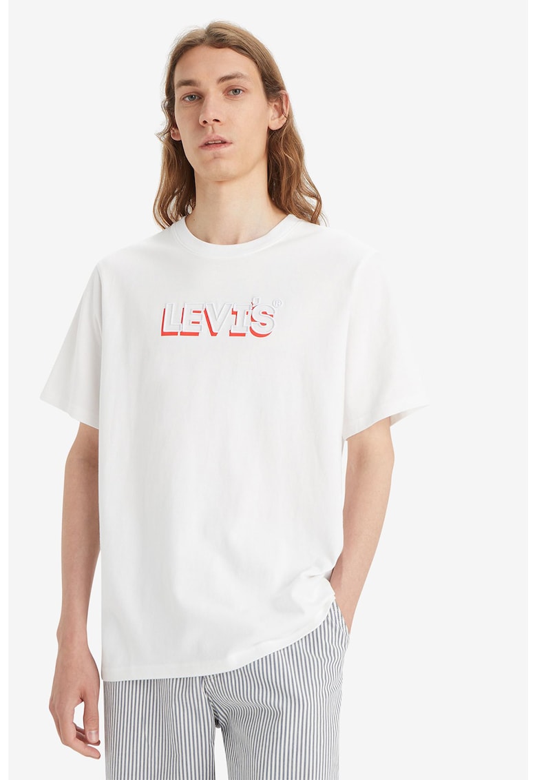 Памучна тениска със свободна кройка и лого Levis