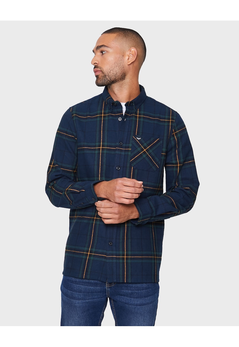 Риза на каре Franco 2601 с яка с копчета Threadbare
