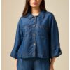 Риза от деним с паднали ръкави Oltre
