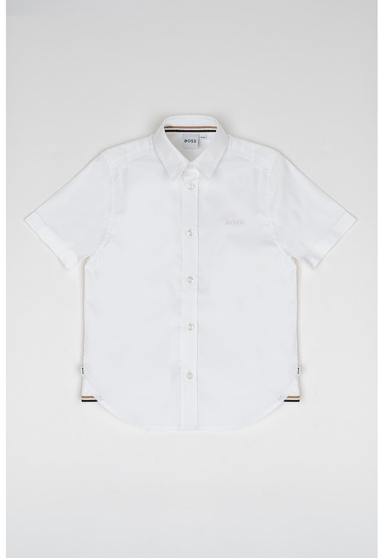 Риза от памук с къси ръкави BOSS Kidswear