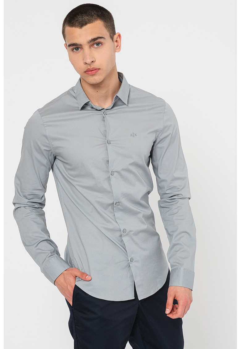 Риза по тялото с класическа яка ARMANI EXCHANGE