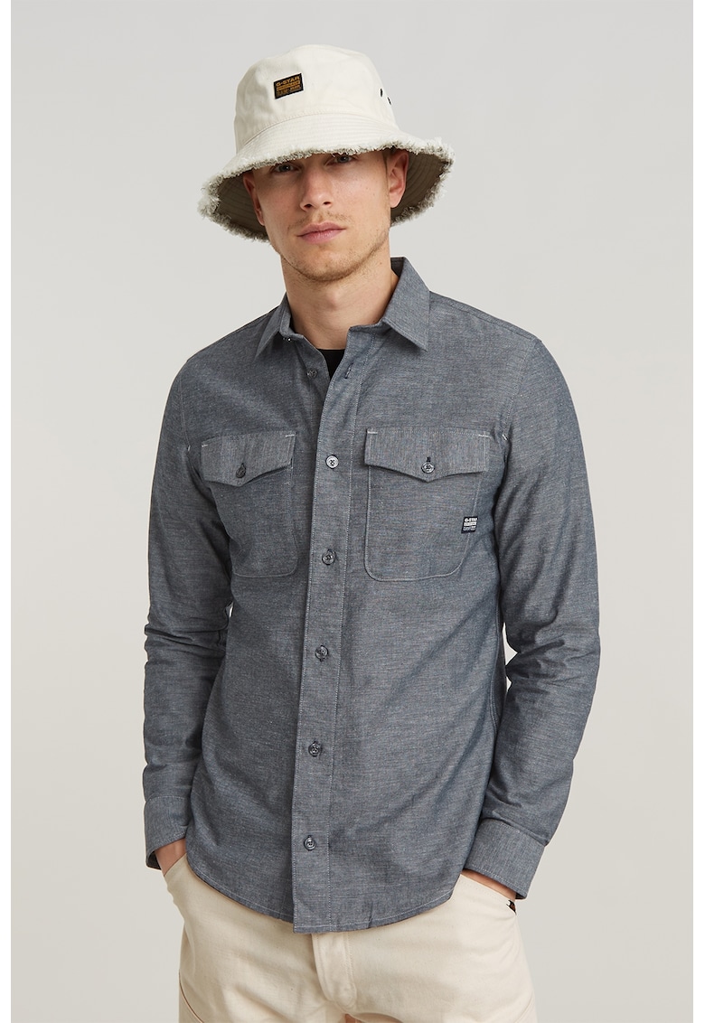 Риза с памук и лен G-Star RAW